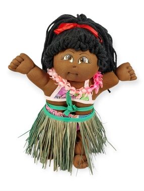 Vintage Handmade Hawaiian Cabbage Patch Style 10" Tall Doll by Mrs Long 1994